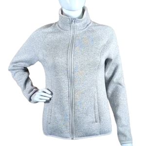Faded Glory Full Zip Light Gray 100% Polyester Fleece Women's Jacket Sz 12-14 L